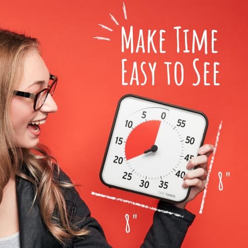 8 inch Visual Timer - 60 Minute Kids Desk Countdown Clock with Dry Erase