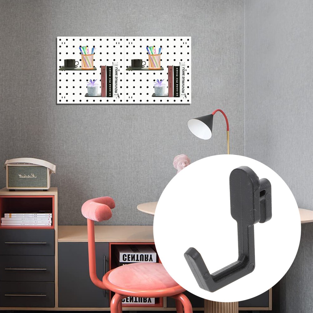20Pcs Reusable Plastic J Shape Pegboard Hooks Display Hooks for Workshop