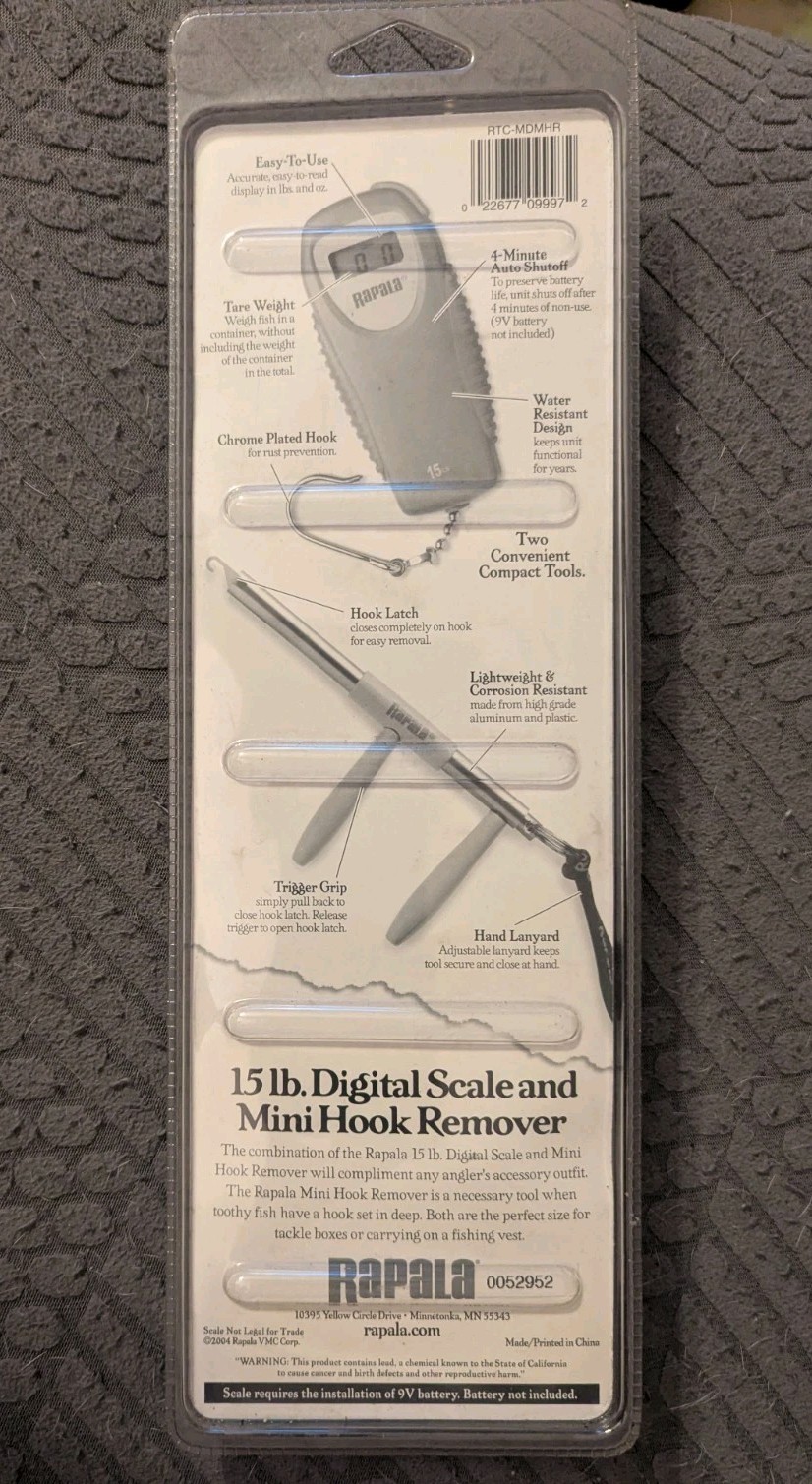 Rapala 15 Lb Digital Scale With Mini Hook Remover