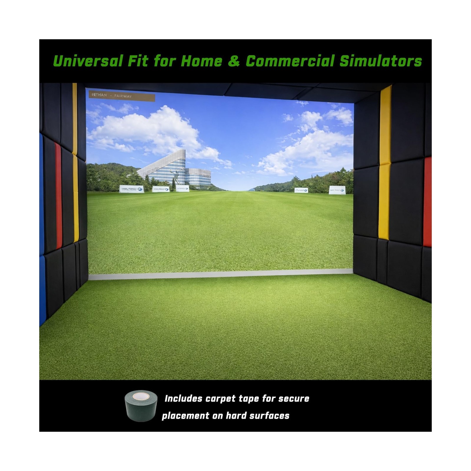 DCQ Golf Simulator Turf Flooring, Golf Mat for Indoor, Golf Simulator Accesso...
