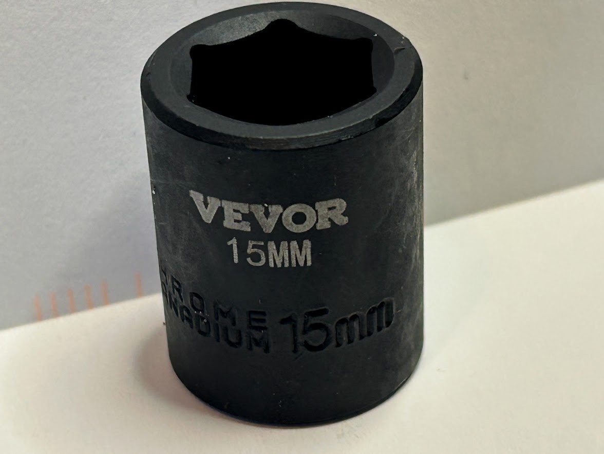 Vevor   15 mm x 3/8"  Dr Standard Impact Socket 6 Point Free USA Shipping