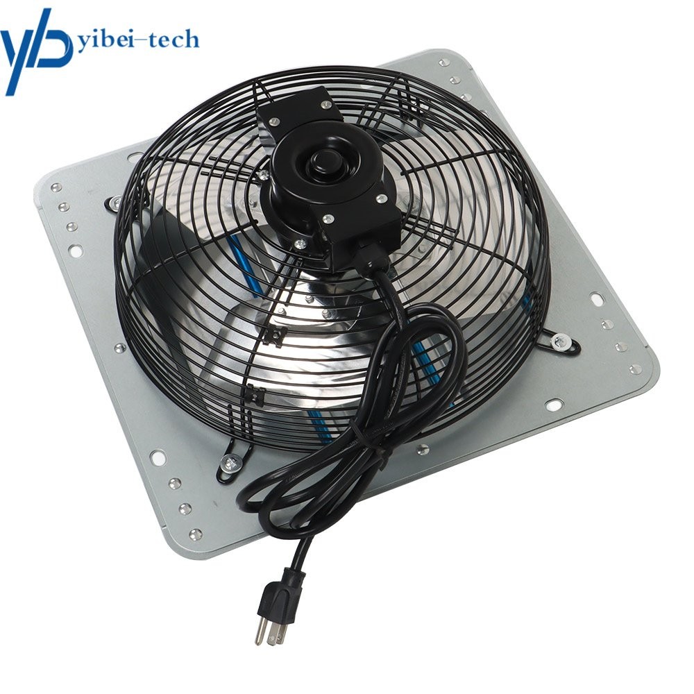 12in Shutter Exhaust Fan With Switch Insect Mesh Wall Mounted Low Noise 1800CFM
