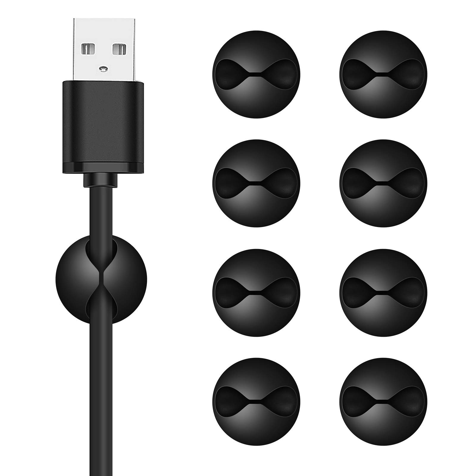 Chefbee 8 Pack Adhesive Cable Clips, Cable Cord Holder Organizer Manag