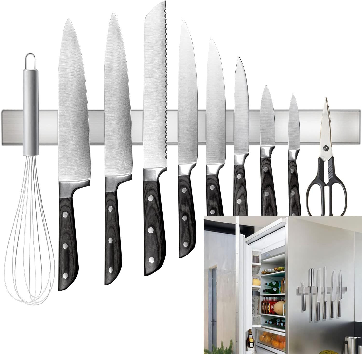 Magnetic Knife Holder for Refrigerator, 17Inch | Double-Sided Heavy-Duty Magnets