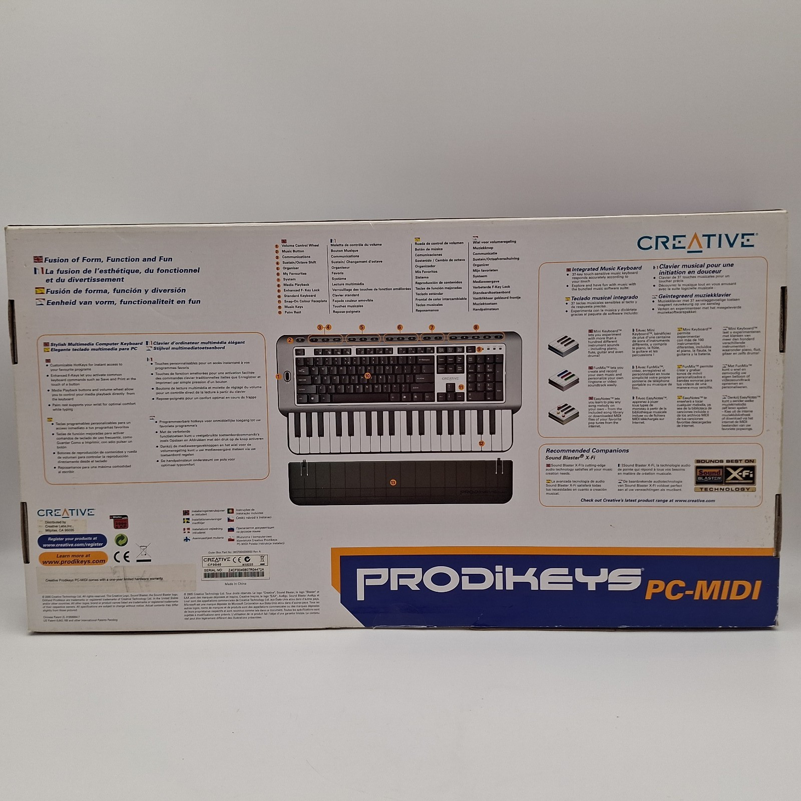 Creative Prodikeys pc-midi Keyboard New