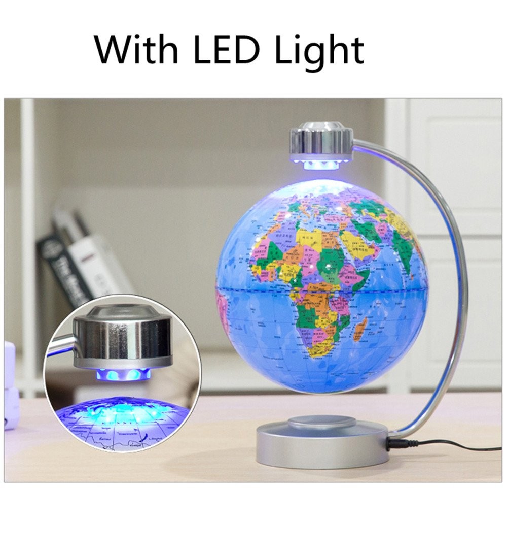 Magnetic Levitation Floating Globe 8'' Levitation Rotating Ball LED Illuminat...