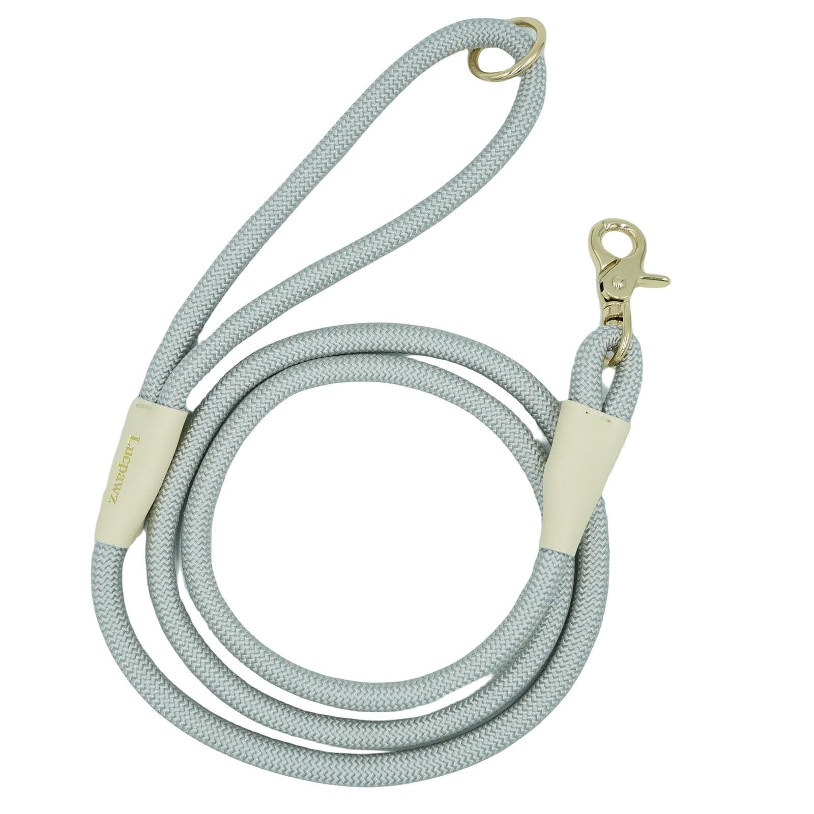 Lobster Snap Pet Leash 5FT Special Strong Nylon Rope Solid Color Grey 10mm