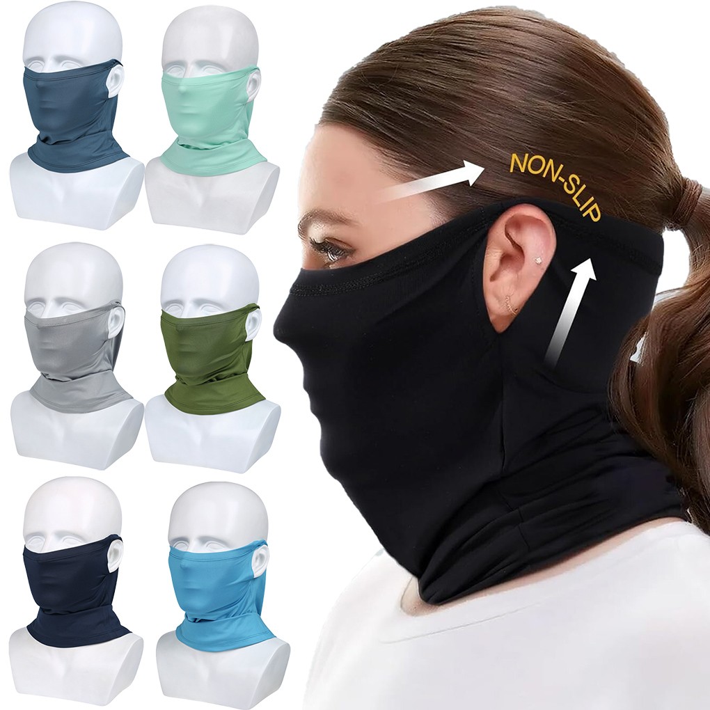Cooling Neck Gaiter Breathable Face Mask with Ear Loops UV Protection Sun Scarf