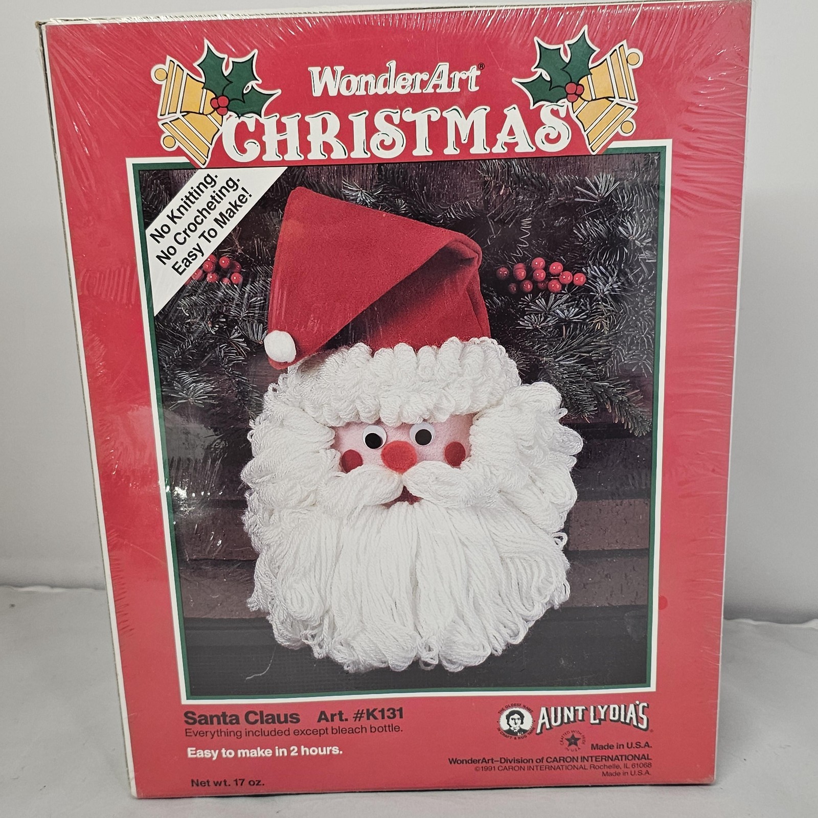 Vintage 1991 WonderArt Aunt Lydia's Santa Claus Christmas Craft Kit Made USA
