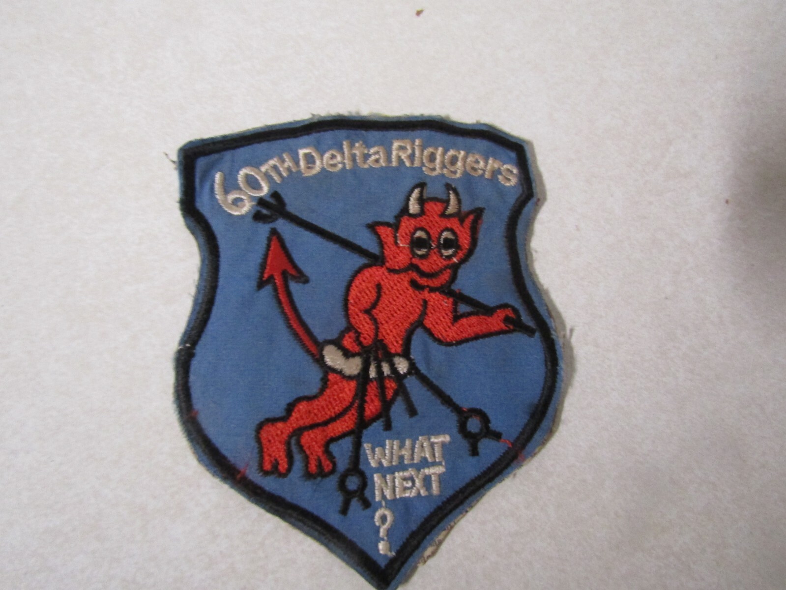 MILITARY PATCH VIETNAM ERA OLDER SEW ON 60TH DELTA RIGGERS WHAT NEXT