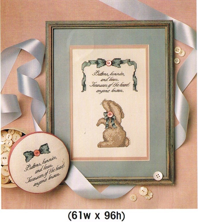 BUTTONS, BUNNIES AND BOWS   CROSS STITCH PATTERN  ONLY  -  TL   USU
