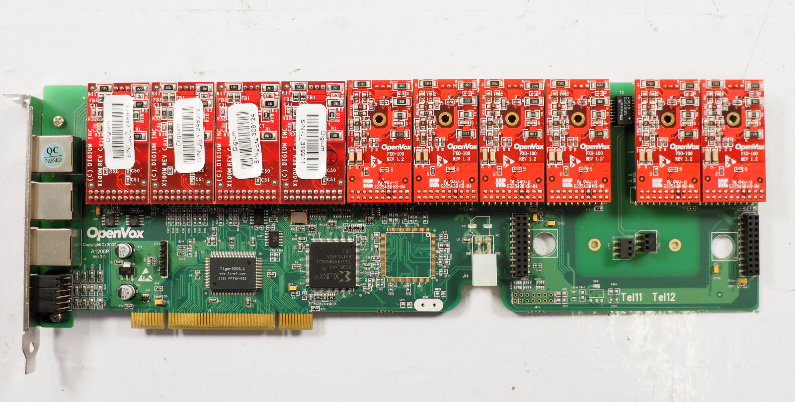 OPENVOX A1200P Interface Card with 4 x X100M 6 x FX0-100 Modules