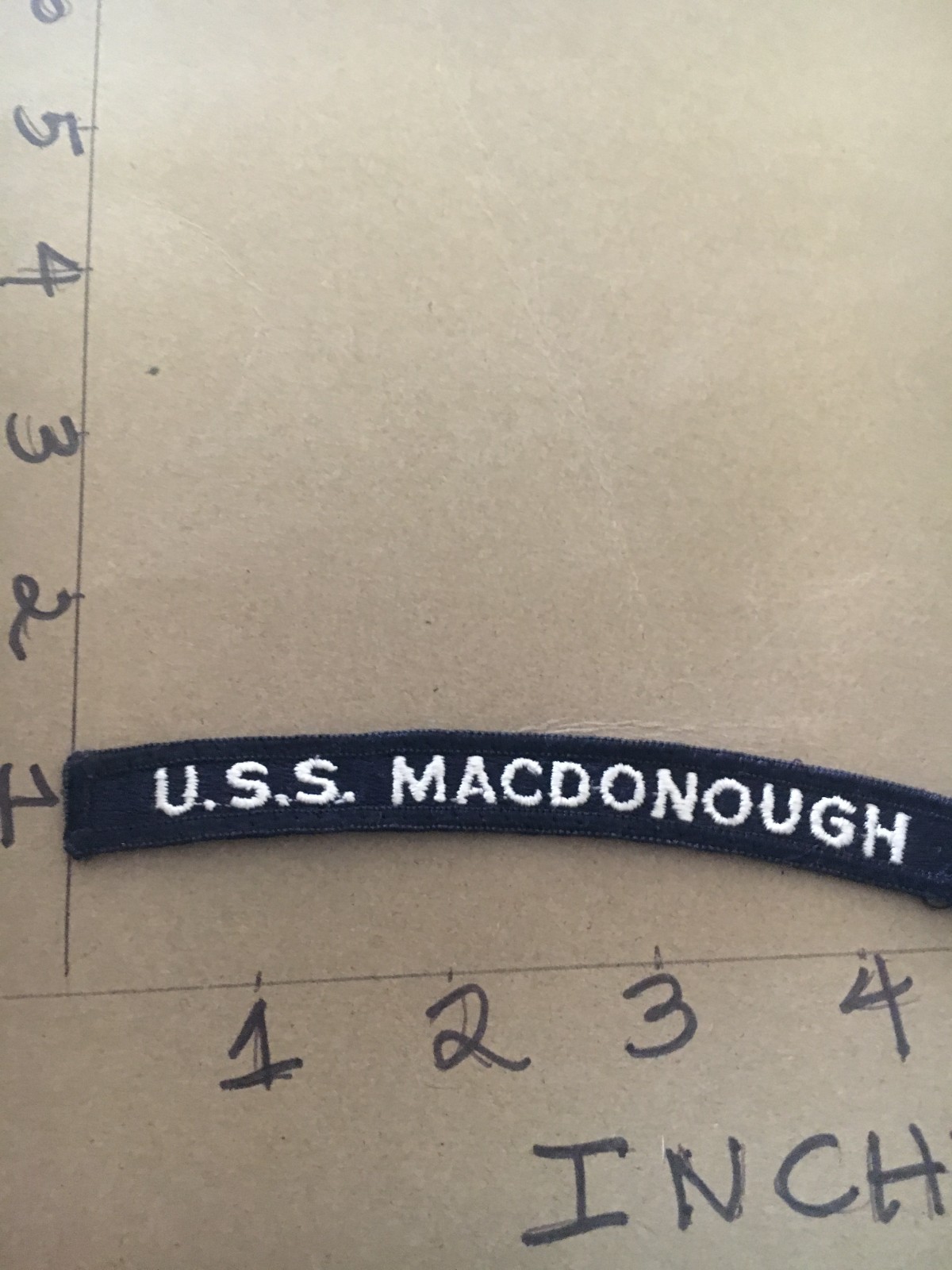 US NAVY SHOULDER STRIP TAB *** rocker *** Patch USS MacDonough