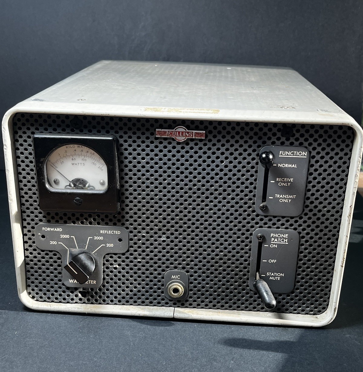 Collins 312B-4 Station Control w/ Speaker Untested As Is