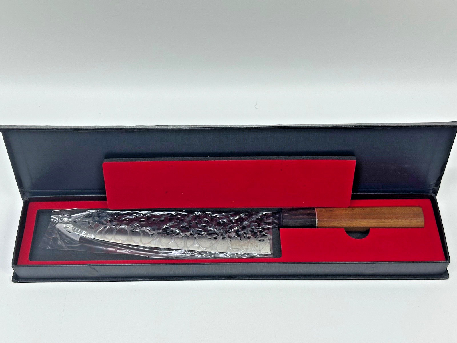Huusk Japanese Santoku Chef Knife - 7" Hand Forged Knives, 3 Layers 9CR18MOV ...
