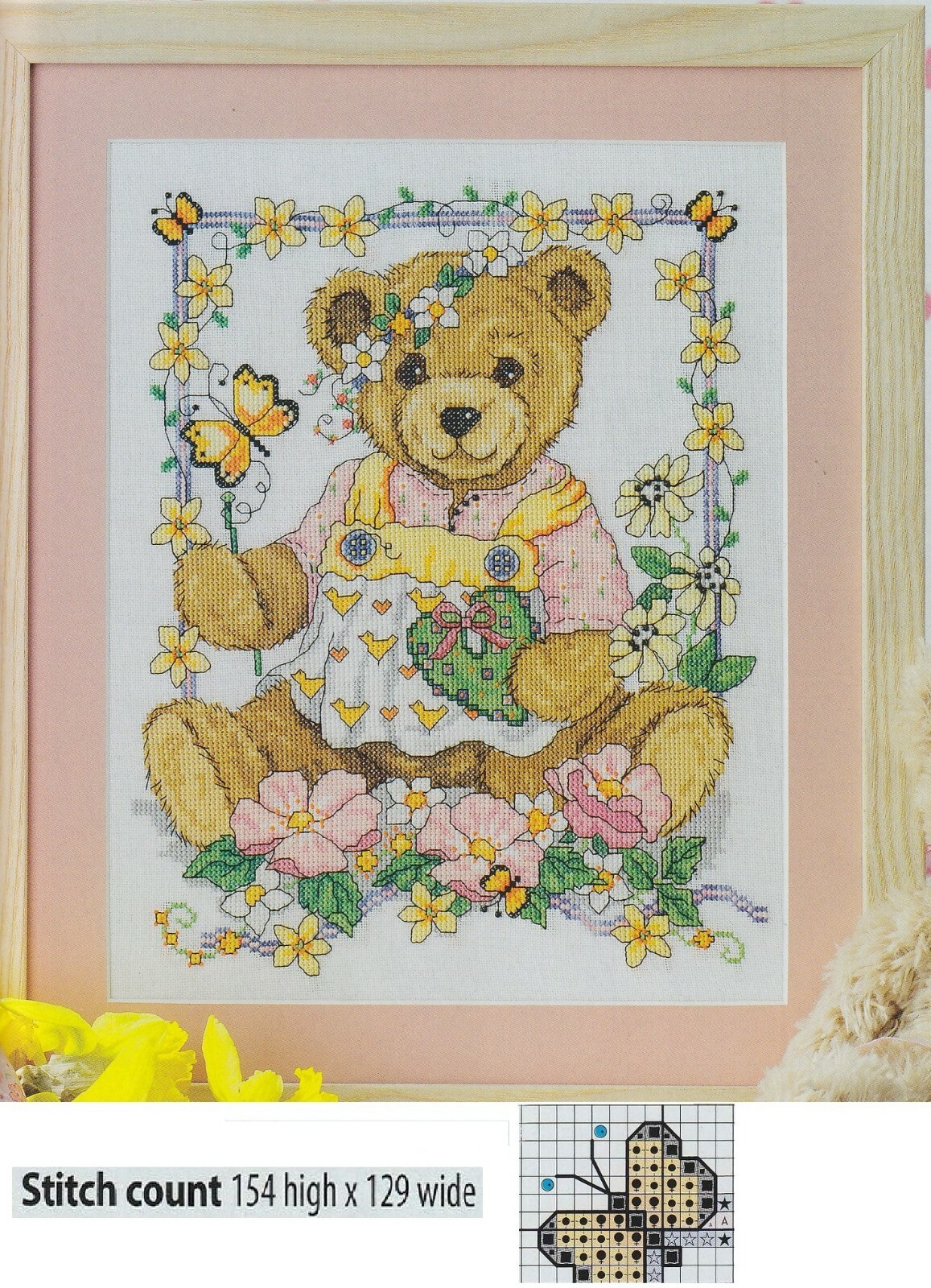 SUMMER TEDDY     CROSS STITCH PATTERN  ONLY   ALS   RA