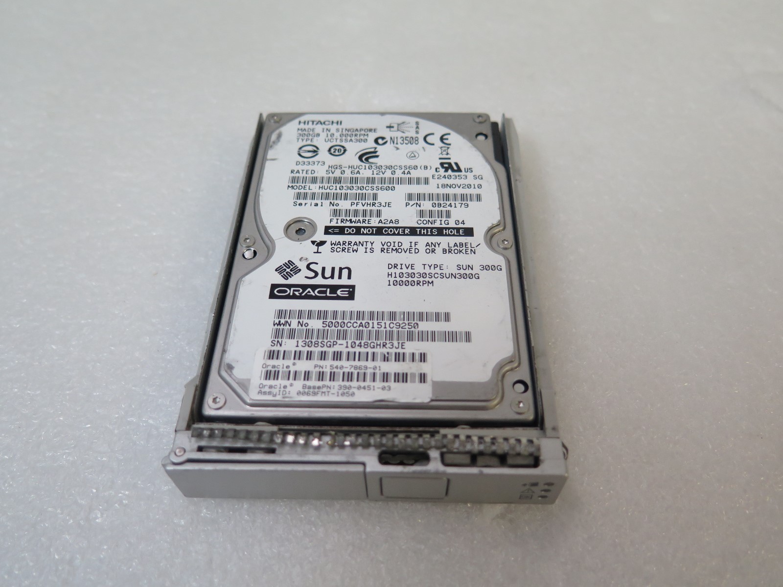 Sun 300GB 10K SAS Hard Drive T5120 390-0451 540-7869