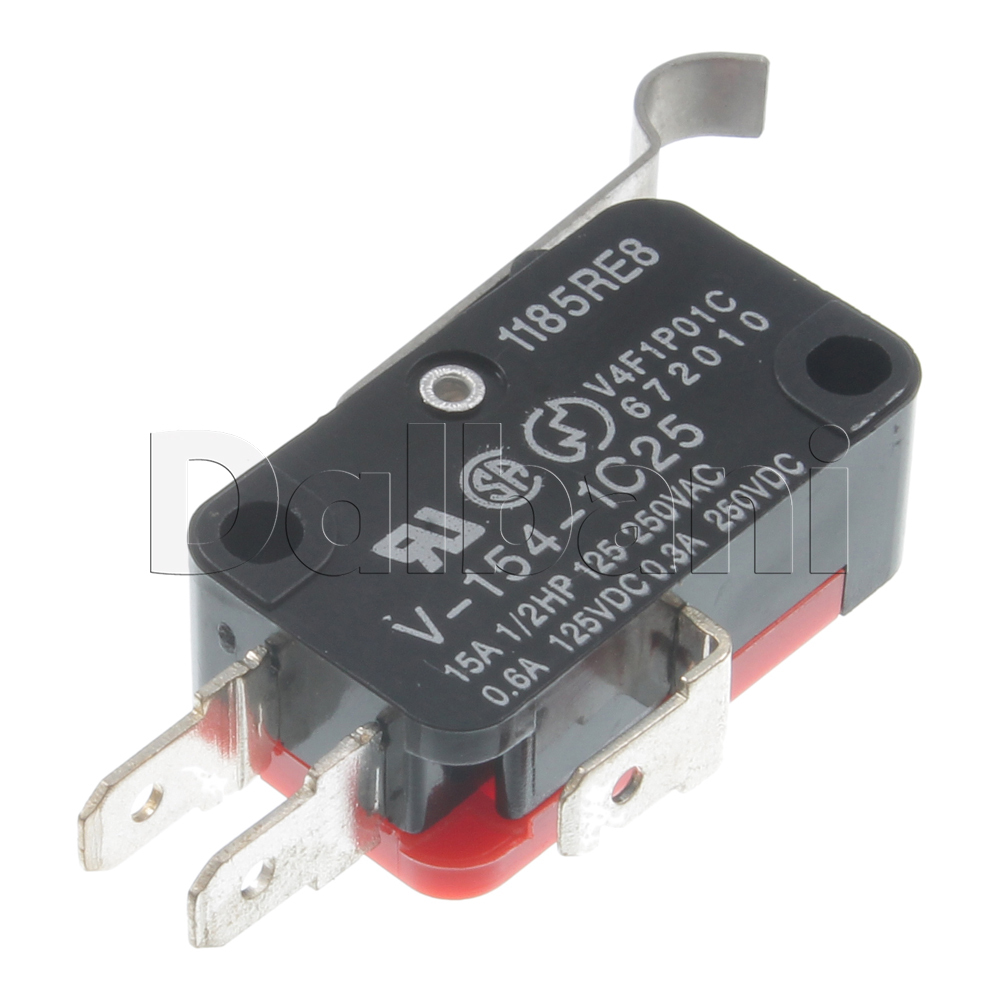 2pcs V-154-1C25 Micro Tactile Switch Hinge Lever 15A 250VAC Red 3 Pin