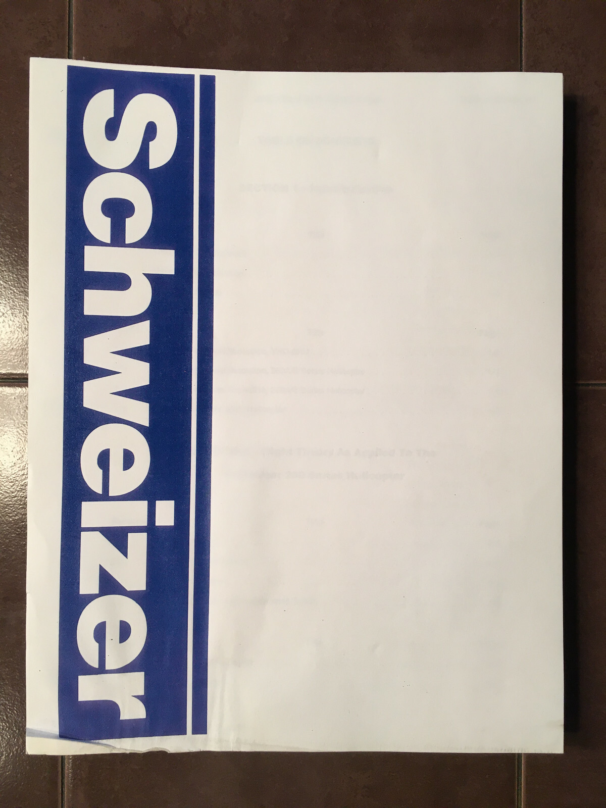 Schweizer Model 269C Service Training Manual