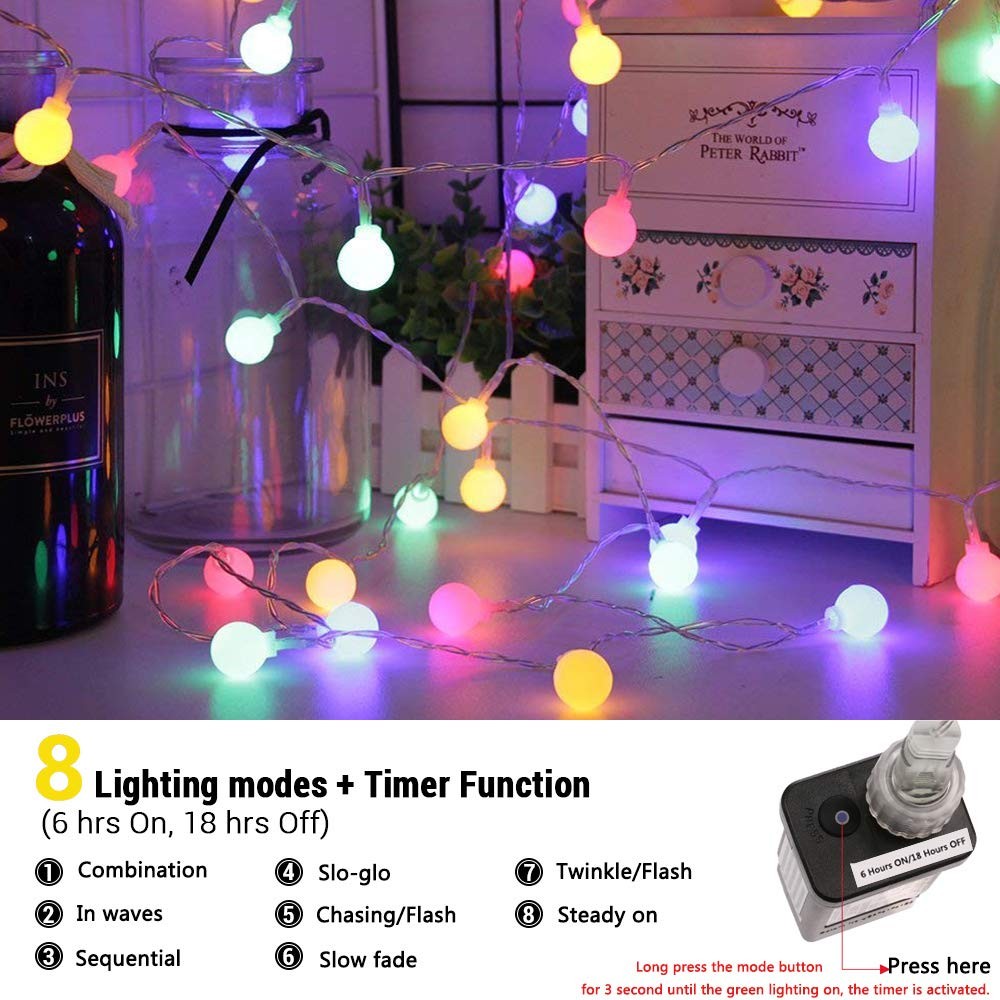 Easter String Lights, 100 LED 33ft Easter Pastel Lights 8 Lighting Modes with...