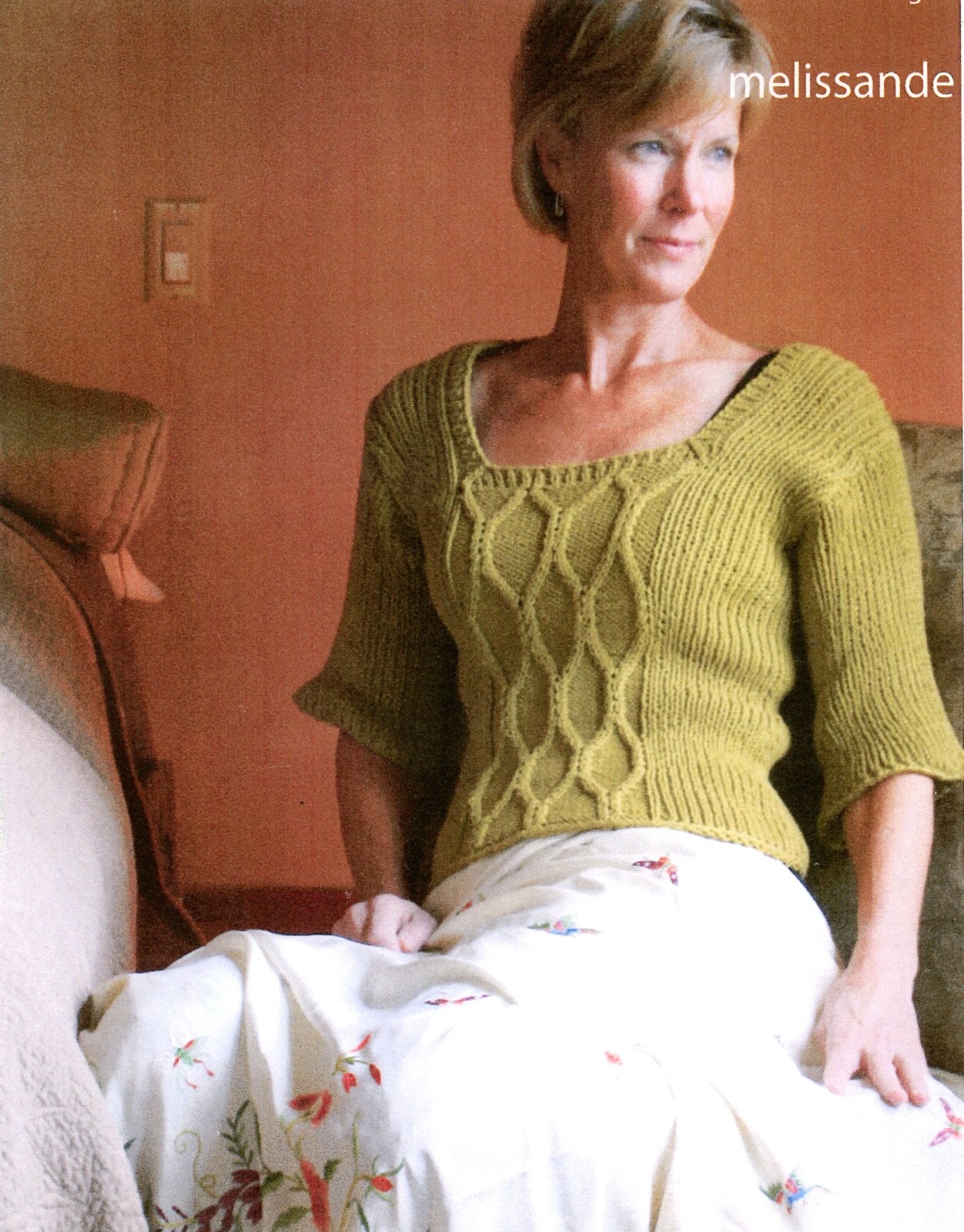 Woolen Collectibles Knitting Pattern LG-74 Melissande Sweater Top