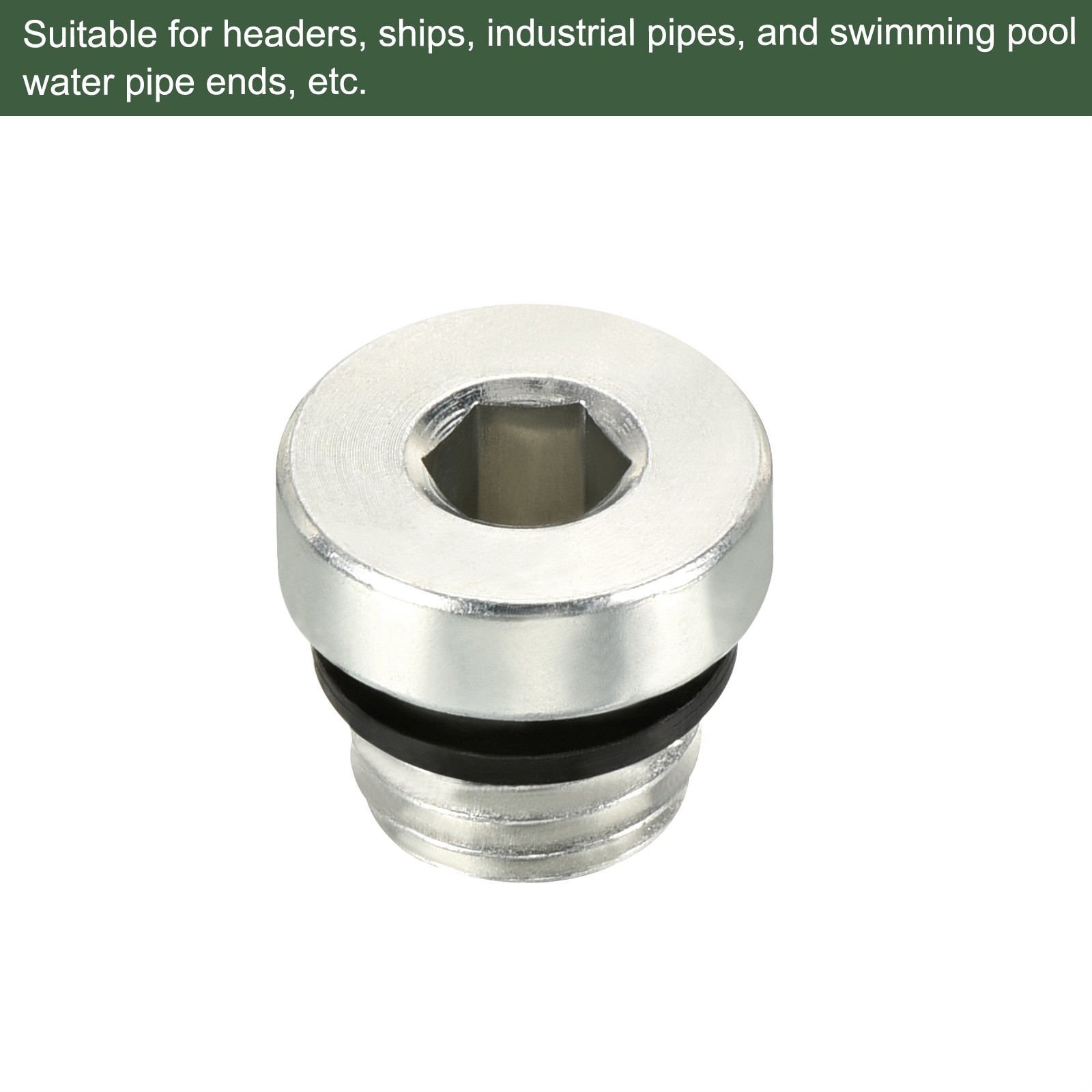 2 Pcs M10x1.25 Pipe Plug,for Terminate Pipe Ends (Silver, 0.2")
