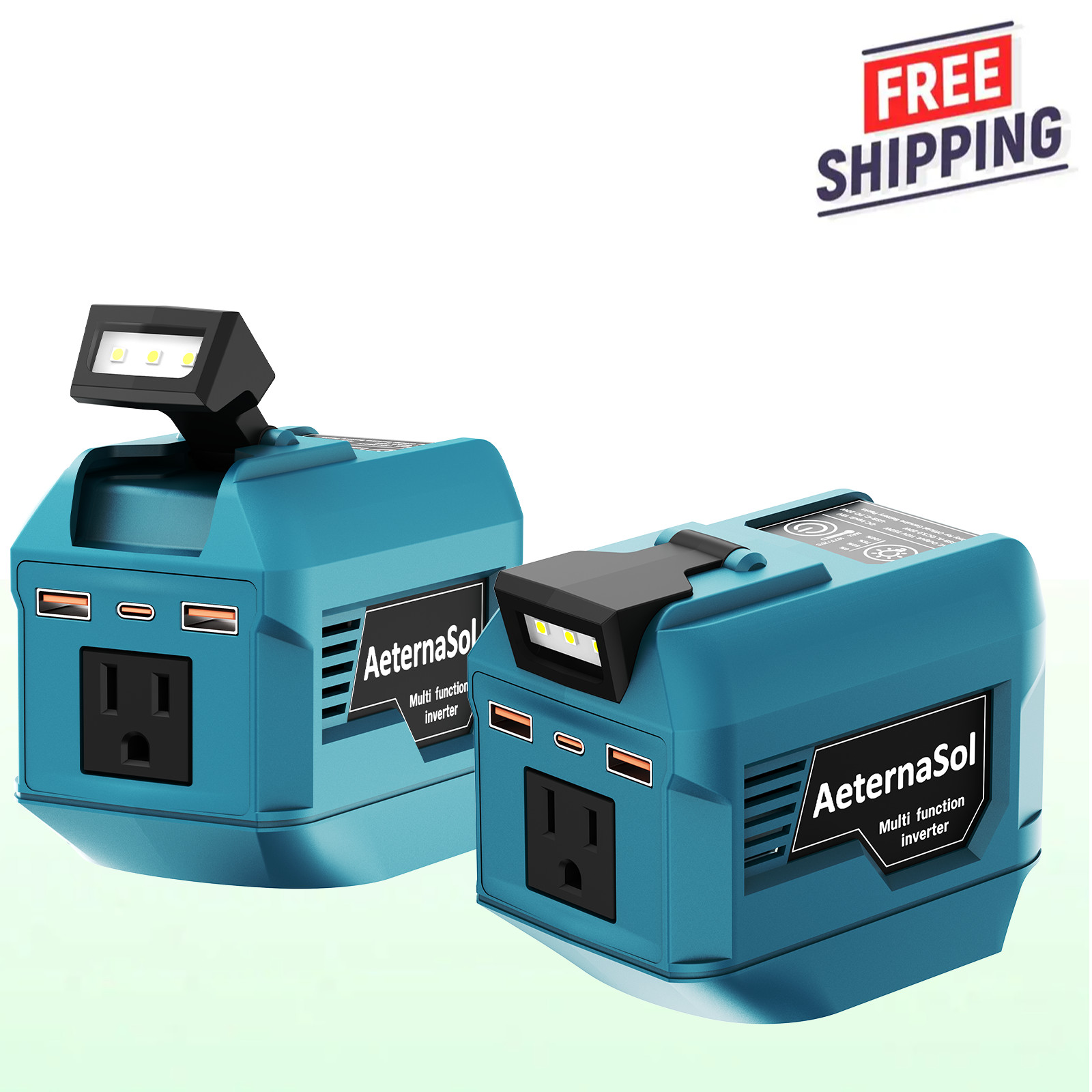 2 Pack Compatible with Makita 18V Battery Power Inverter 220W-250W AC 3USB Ports
