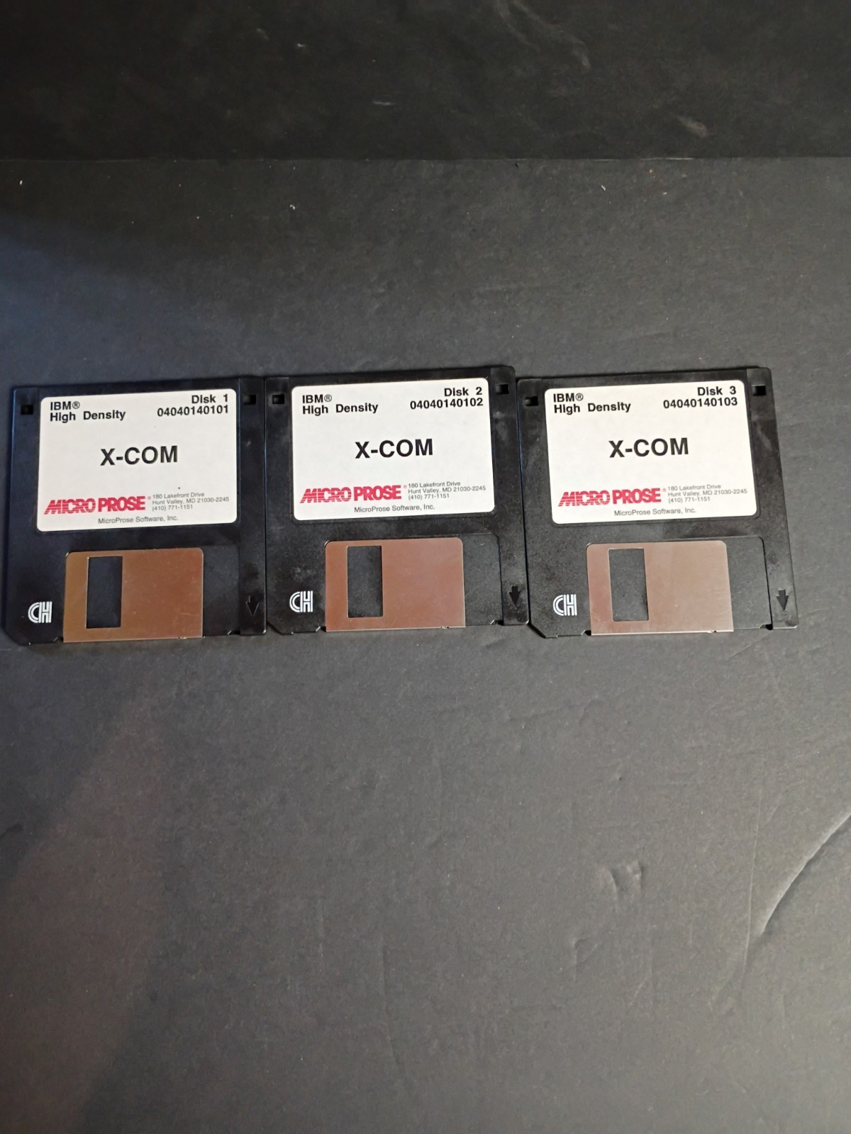 X COM Micro prose IBM High Density, 3 Disk set - 3-1/2" Floppy