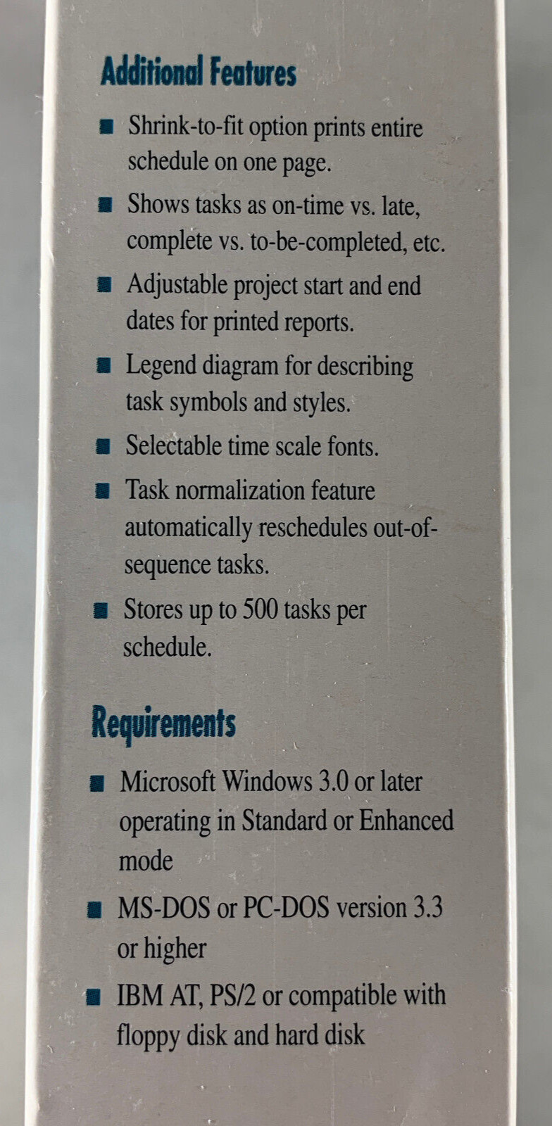 1992 Foundation Microsystems SCHEDULE EXPRESS Windows Project Managing Software