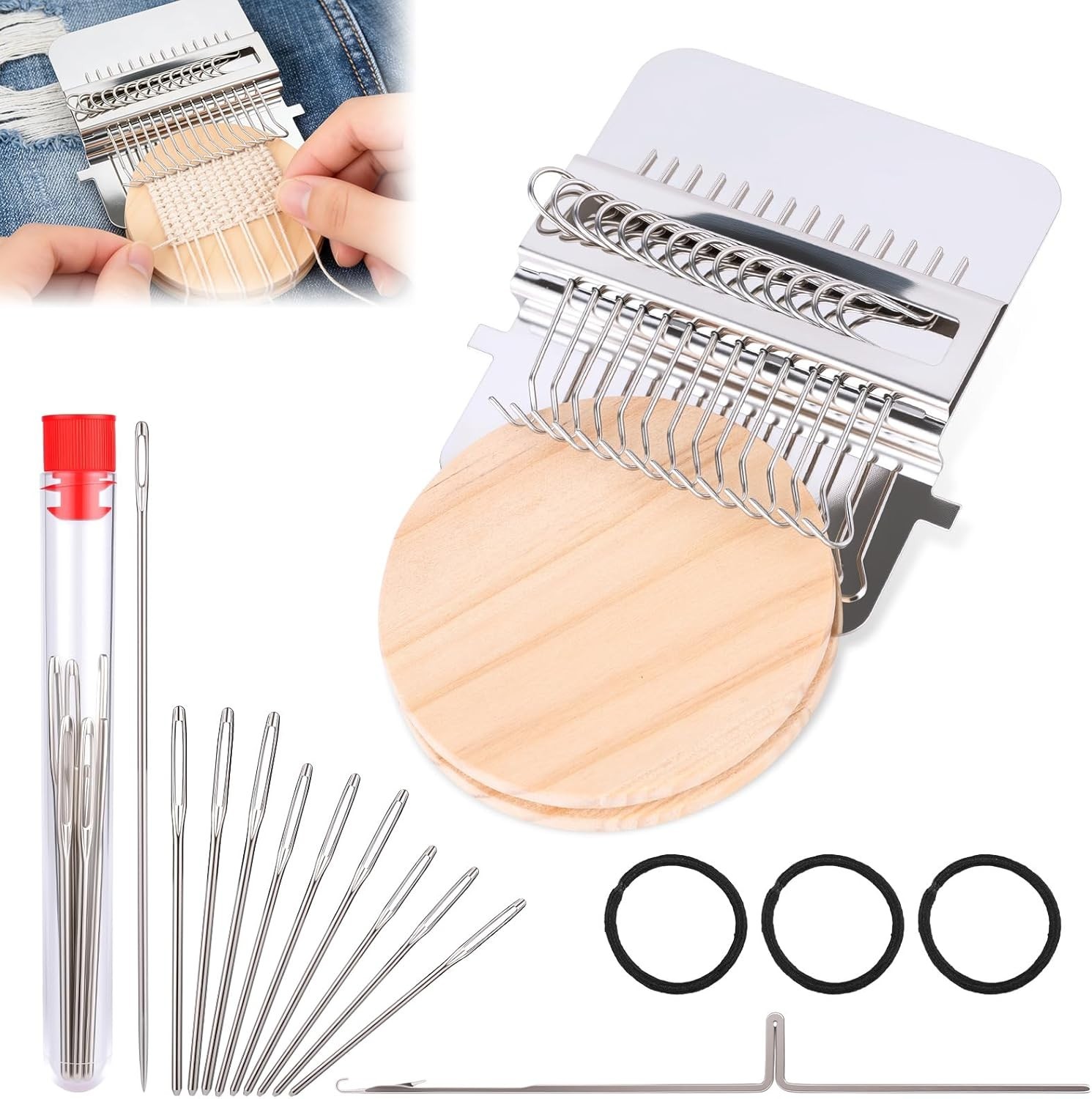 PatchMaker 2.0 Kit, Mini Portable Patch Darning Looms Kit, Patchwork Weaving ...