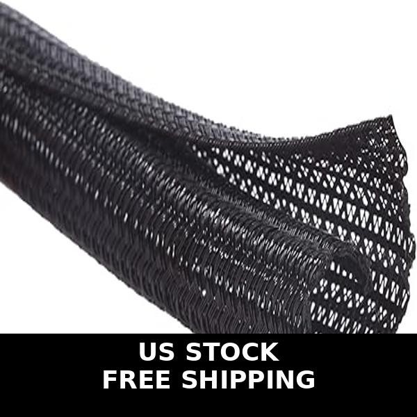 1/2" Wire Loom Split Cable Sleeve 10ft for Cord Protection Auto Home PC