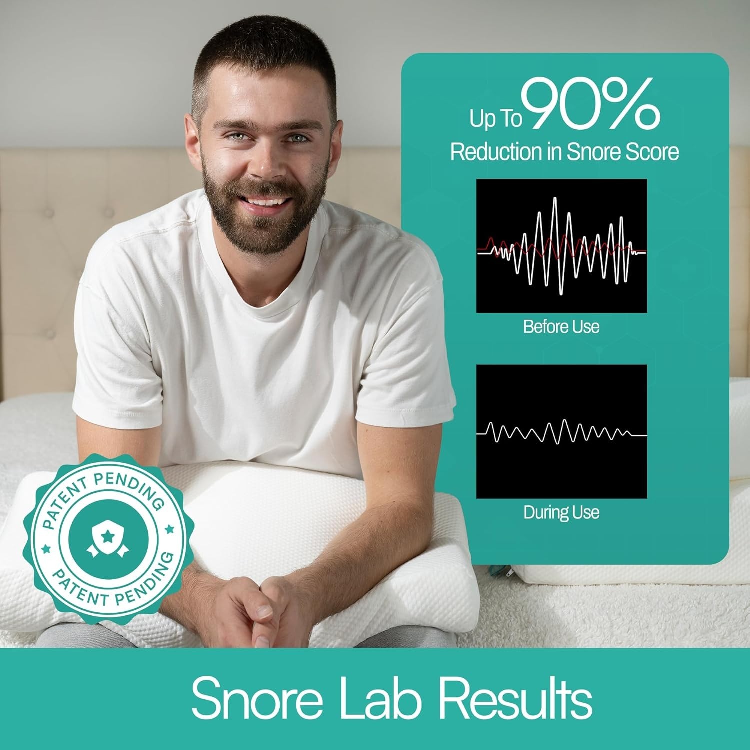 Ergonomic Side Sleeper Memory Foam Anti-Snoring Pillow with Washable Cover