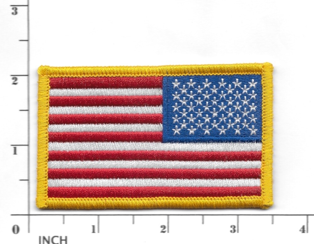 United States American FLAG 3.5" Reversed Field sew-on PATCH Stars & Stripes USA
