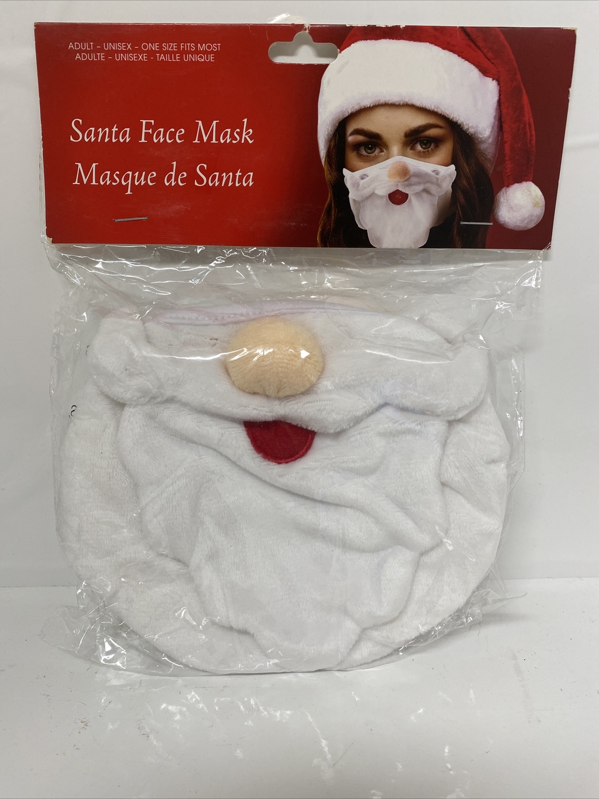 2X Santa Mask Festive Christmas Face Mask Holiday Beard Adult Unisex