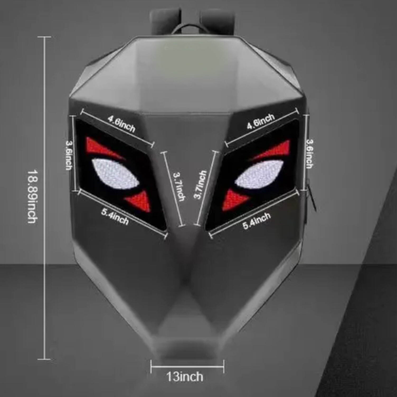 Iron Man Backpack Motorcycle Helmet Bag Waterproof LED Digital Light Hard Shell