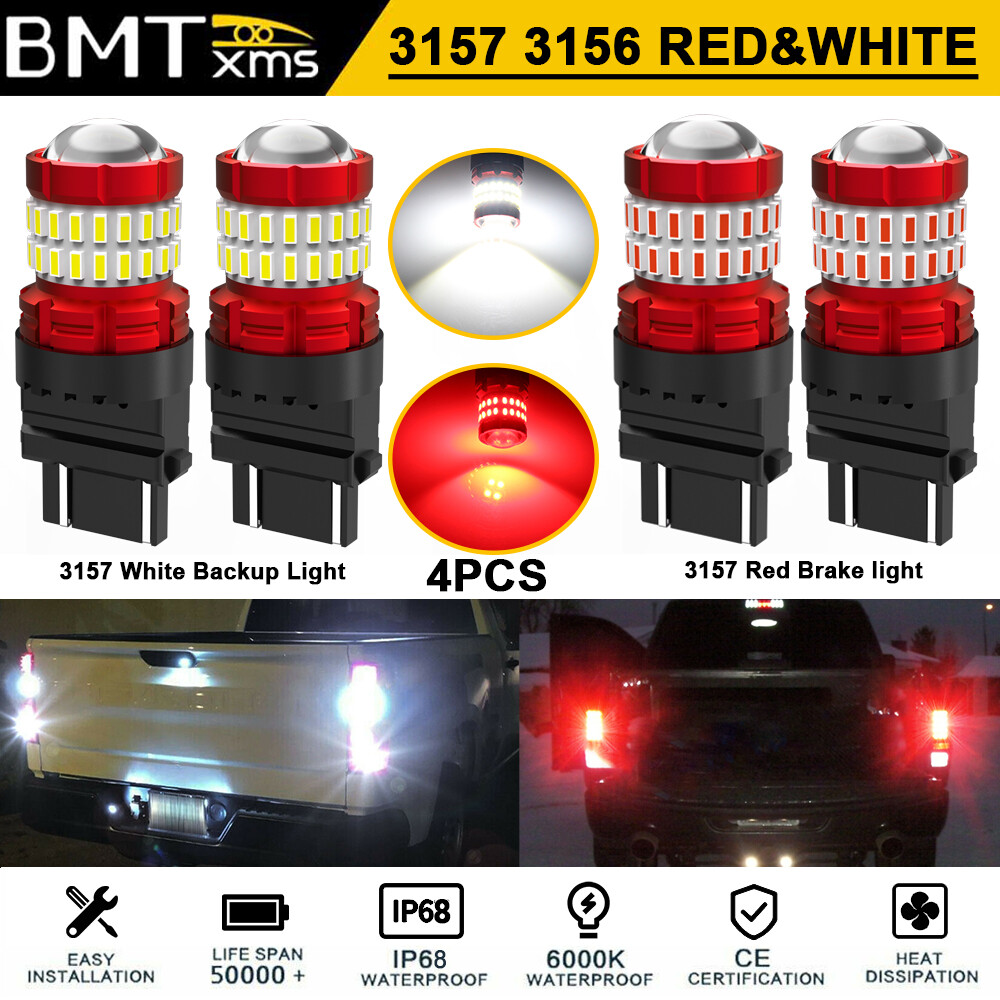 4*LED Backup Reverse Brake Stop Tail Light 3157 for Chevy Silverado 1500 99-2013