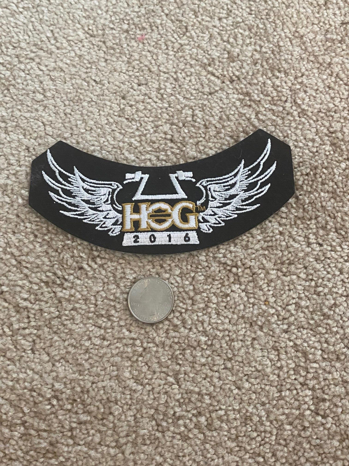 Harley Owners Group HOG patch 2016 - white wings, handlebars