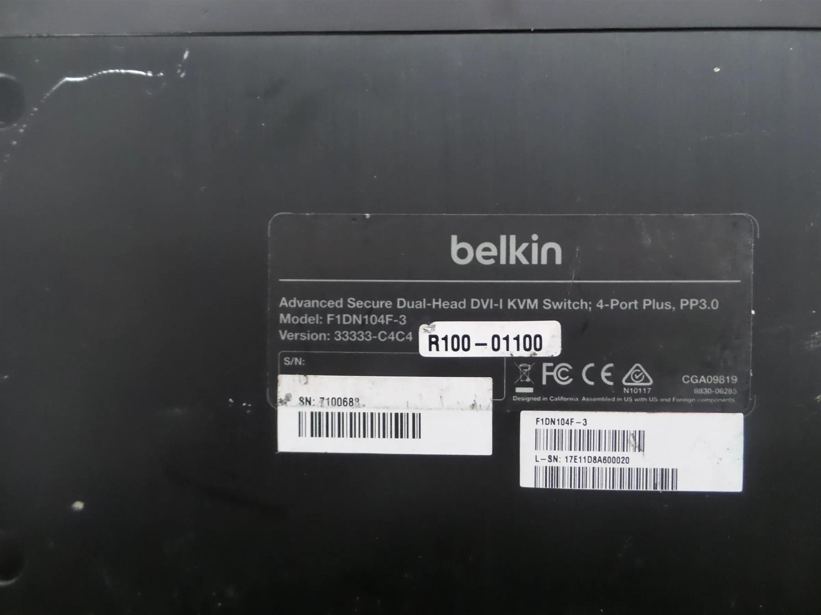 Belkin F1DN104F-3 Advanced Secure Dual-Head DVI-I KVM Switch