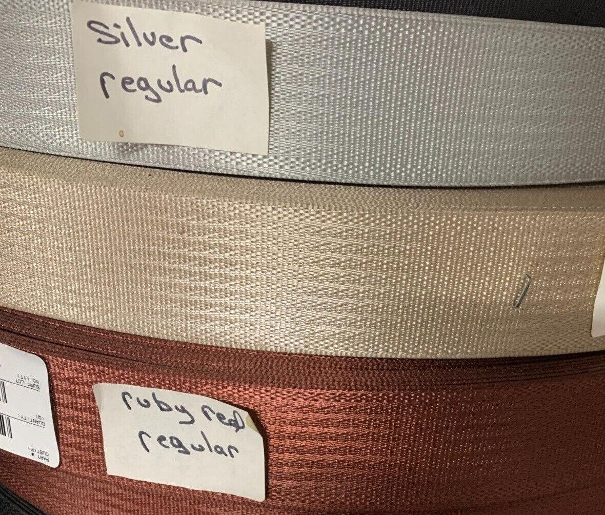 5/10/20 Yards 2" Seatbelt Polyester Webbing Straps, Silver, Tan, Maroon Ruby Red