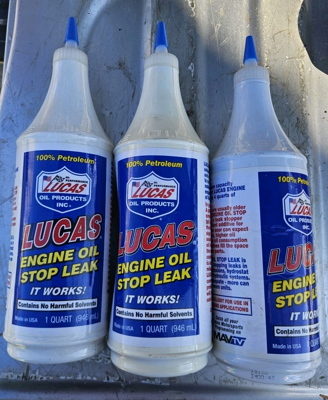 LOT OF 3 QT Lucas Oil Engine Oil Leak Sealant - Engine Oil Stop Leak FREE SHIPPI