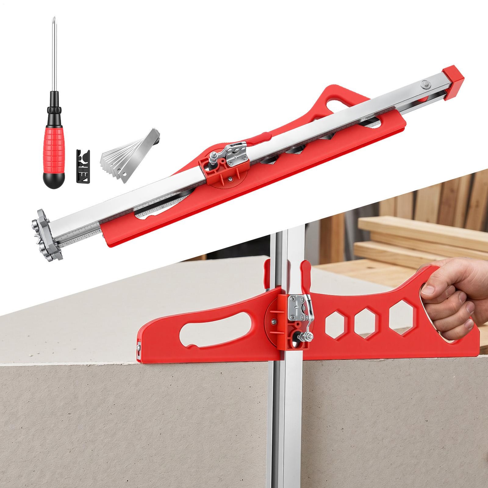Foldable Drywall Cutting Tool Hand Push Gypsum Drywall Cutter with Aluminum All