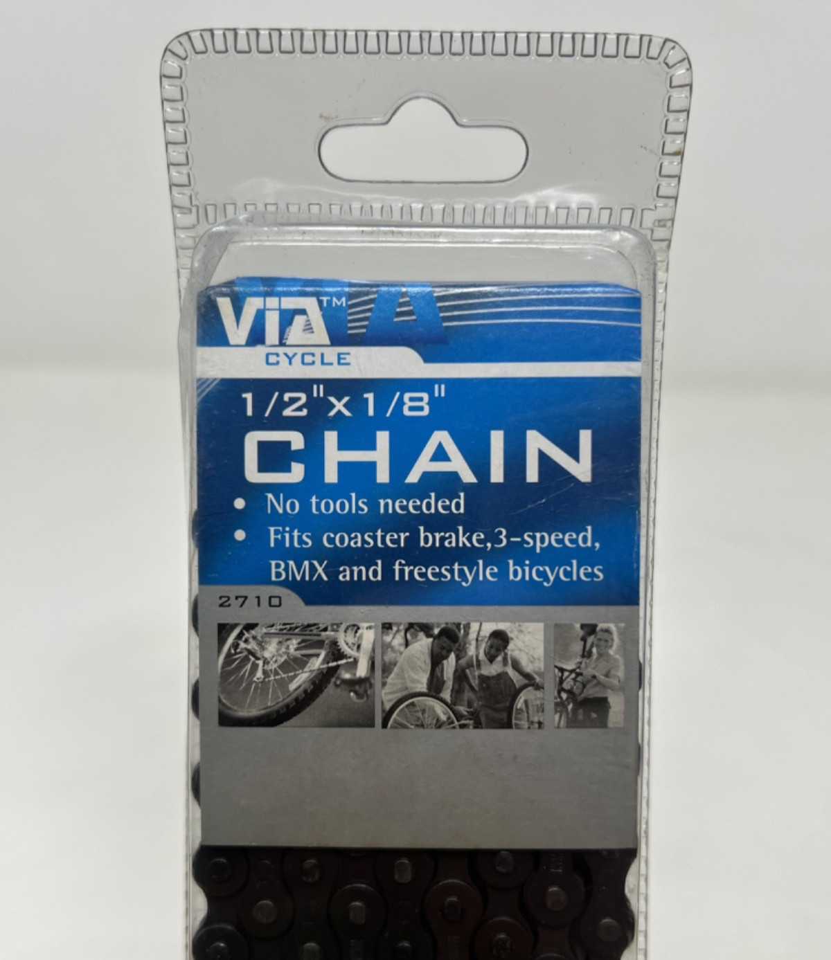 VIA Cycle 1/2" x 1/8" Bike Chain New N Package NOS BMX Freestyle 3 Speed Bicycle