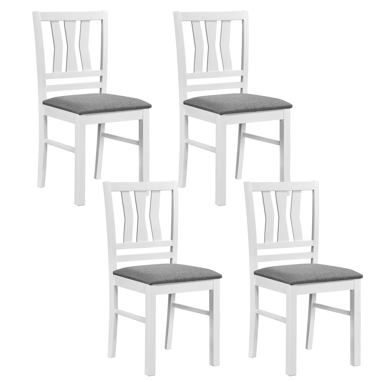 Dining Chairs Set of 4 w/Solid Rubber Wood Frames for Dining Room, Living Room