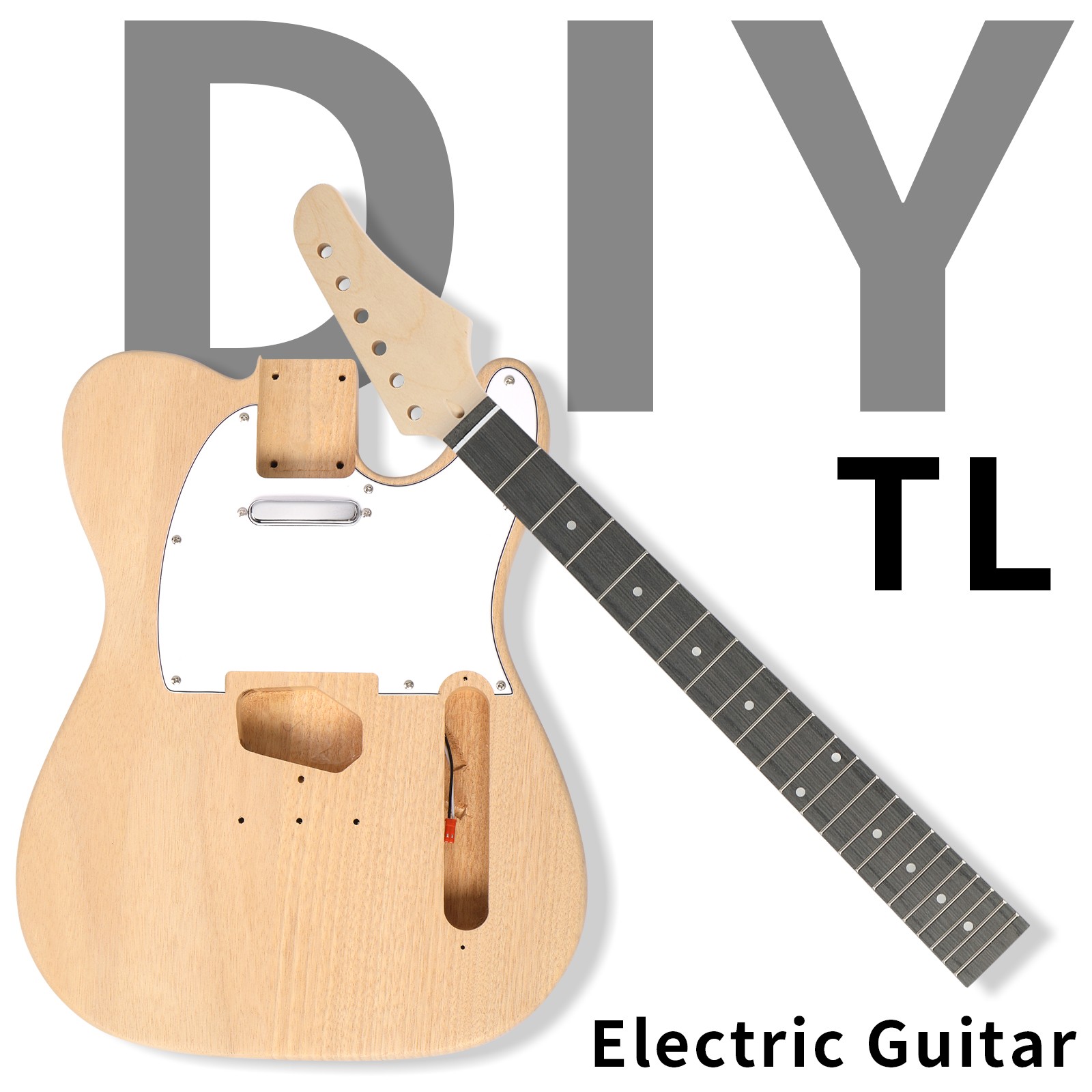 DIY 6 String TL Style Electric Guitar Kits with Mahogany Body, Maple Neck parts