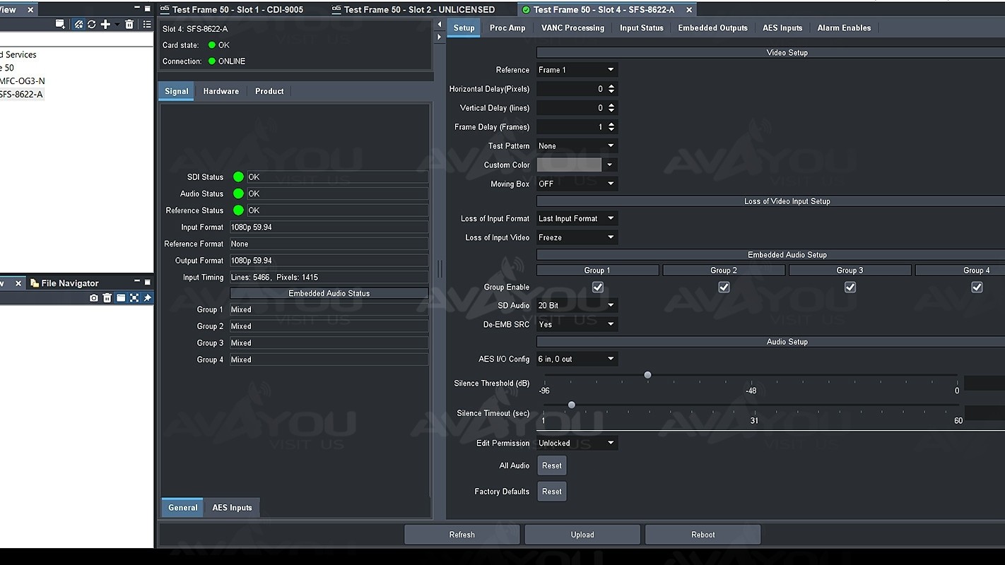 Ross openGear SFS-8622-A A/V Frame Synchronizer + Audio Embedding / De-Embedding