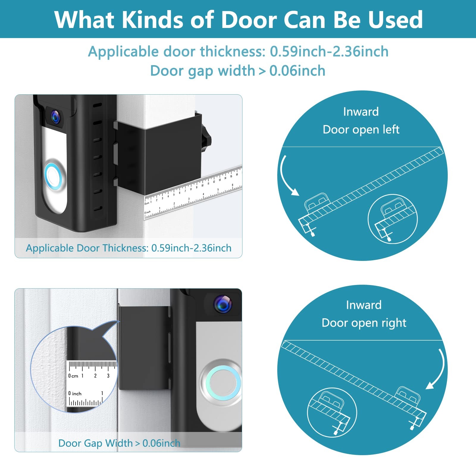 2024 Upgrade Anti-Theft Video Doorbell Mount, Not Block Doorbell Motion Senso...