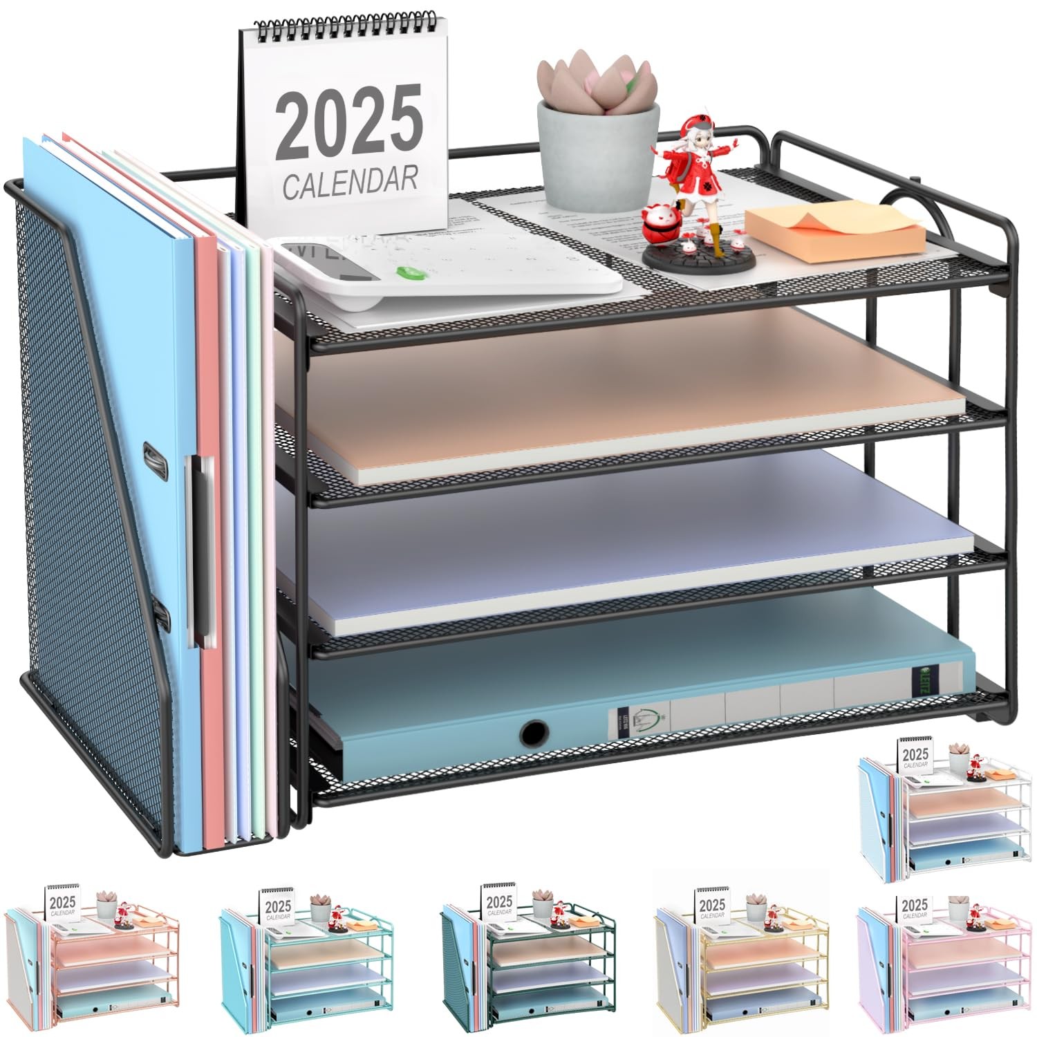 gianotter 4-Tier Paper Organizer With Magazine Holder, Desk Organizers and Acces