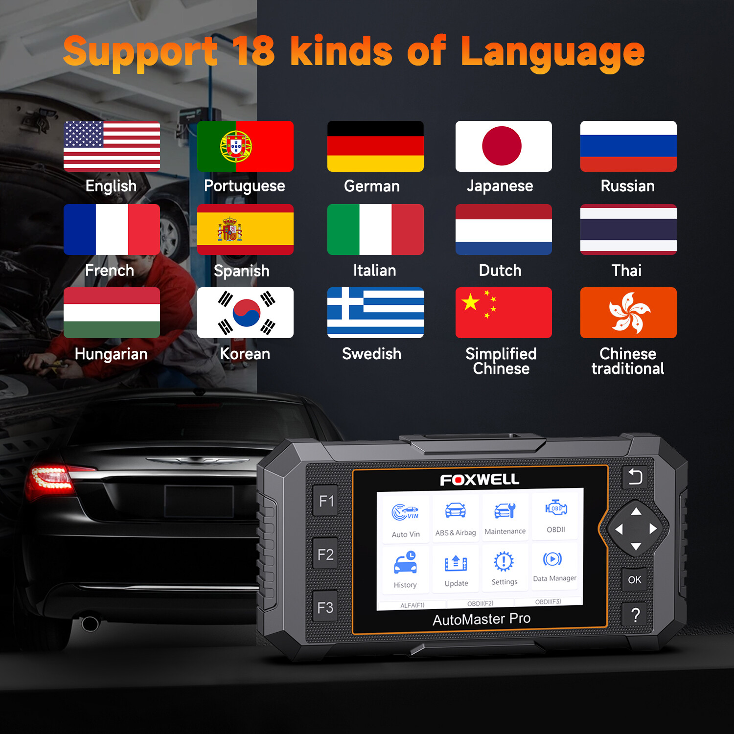 Foxwell NT650 Pro Car OBD2 ABS SRS Scanner Bidirectional Diagnostic Tool TPMS