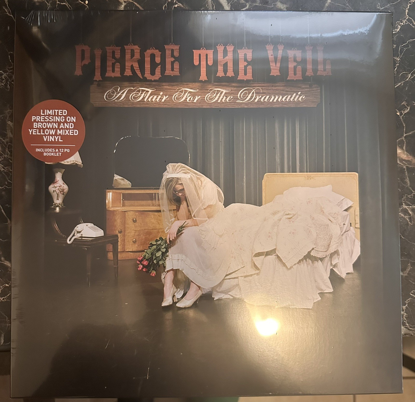 Pierce The Veil A FLAIR FOR THE DRAMATIC - BROWN & YELLOW MIXED - X/500 - NEW