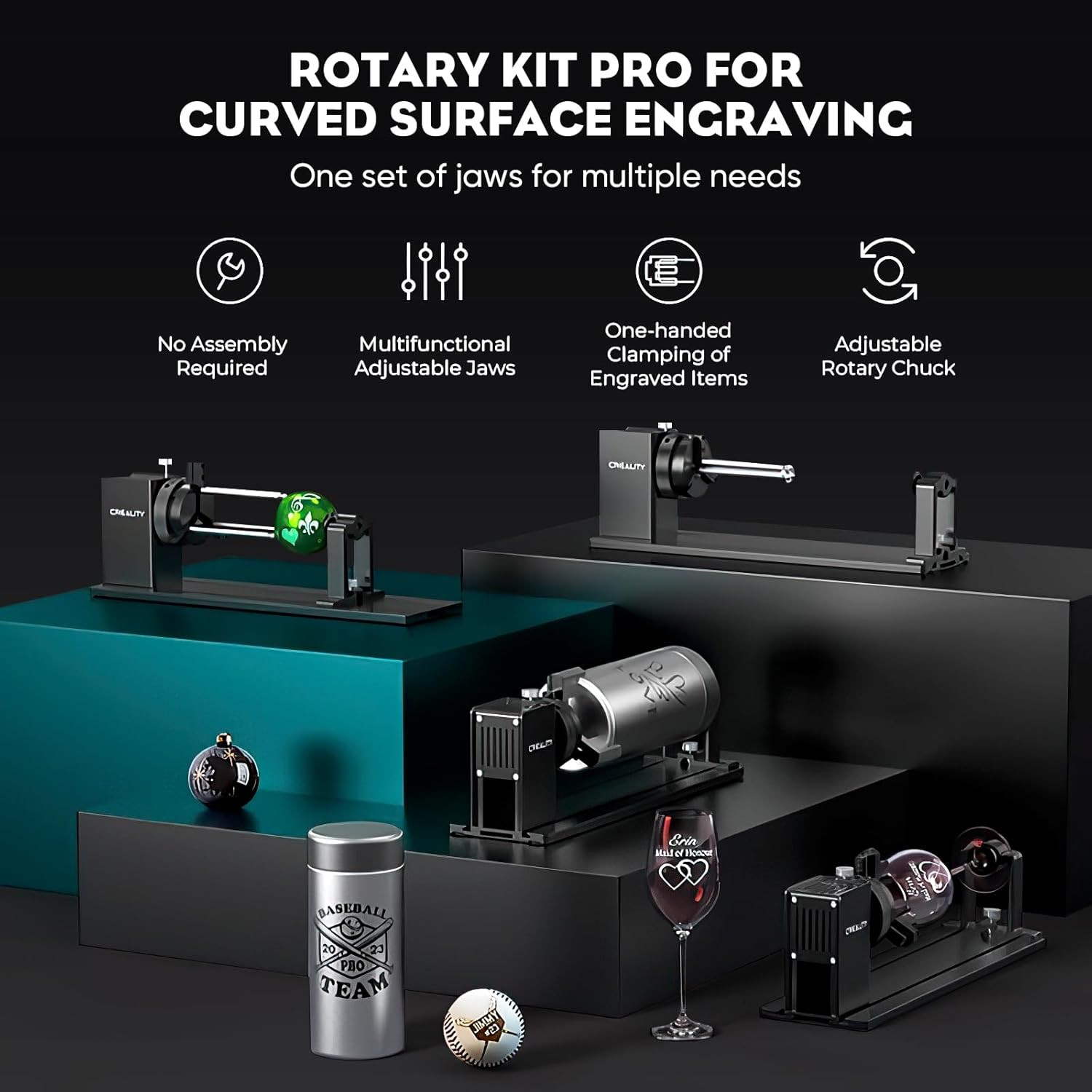 Rotary Roller Pro, 4 In-1 Multi-Functional Laser Rotary Roller Y-Axis Jaw Chuck